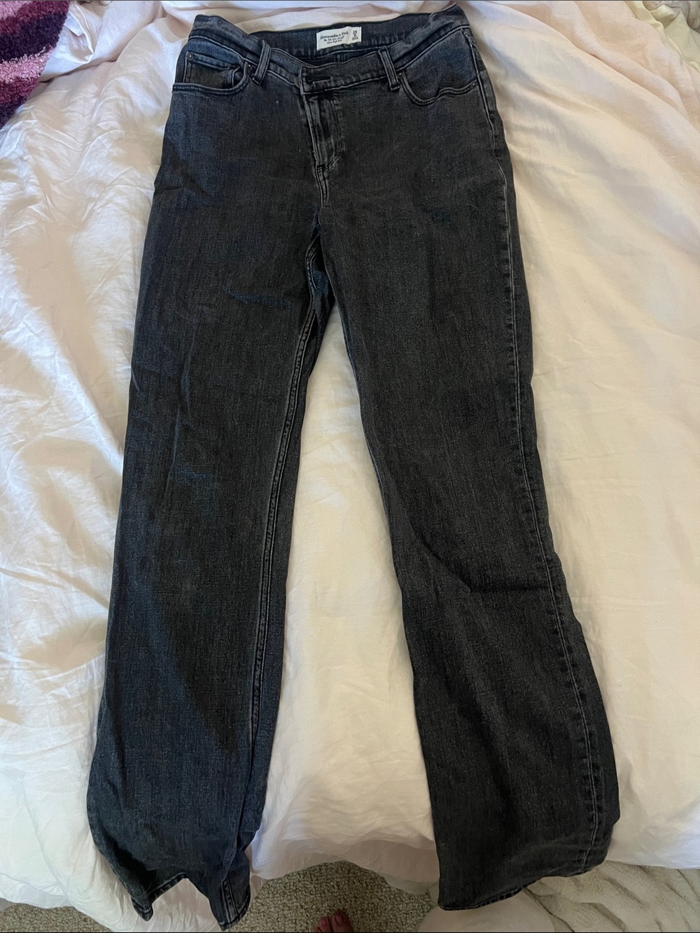 Abercrombie & Fitch Black Straight-Leg Jeans